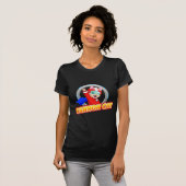 大砲猫の暗い女性のTシャツ! Tシャツ (正面フル)
