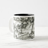 大砲1518年との景色 ツートーンマグカップ (正面左)