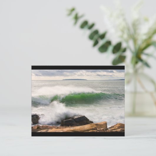 大破裂波シースケープアカディア国立公園 ポストカード (スタンド正面)