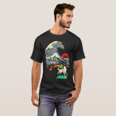 大神アマテラス 太陽神 狼 大波 ビデオ Tシャツ (正面フル)