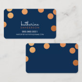 大紙吹雪スポットモダンはっきりした銅箔海軍 名刺 (正面/裏面)