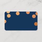 大紙吹雪スポットモダンはっきりした銅箔海軍 名刺 (裏面)