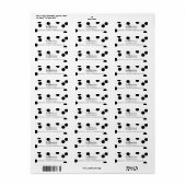 大紙吹雪モダンSPOTはっきりした（白黒） ラベル (フルシート)