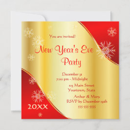 大素晴らし晦日パーティー2022年金ゴールドと赤 招待状