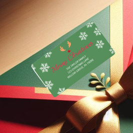 大素朴雪片クリスマスラベル ラベル