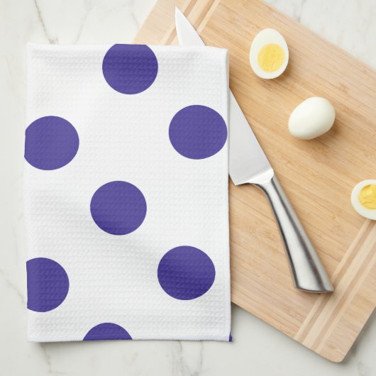 大紫水玉パターン(の模様が)ある キッチンタオル (四つ折り)