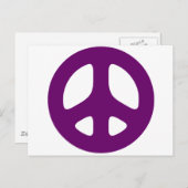 大紫色の平和サイン ポストカード (正面/裏面)