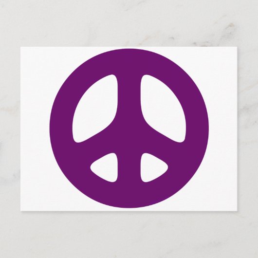 大紫色の平和サイン ポストカード (正面)