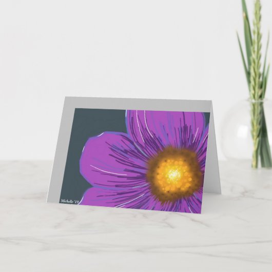 大紫色の花グリーティングカード カード (正面)