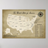 大統一された州壁地図教え支援ポスター ポスター (正面)