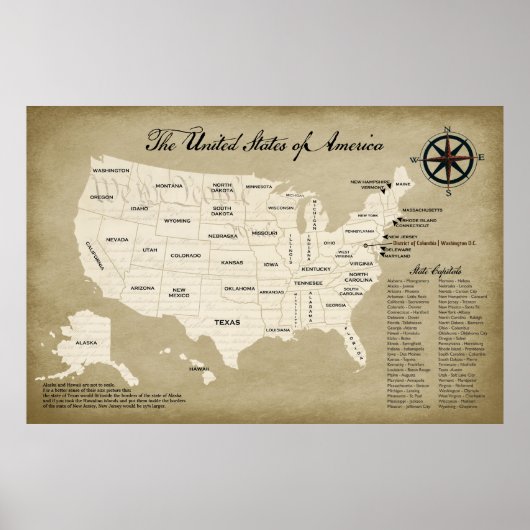 大統一された州壁地図教え支援ポスター ポスター (正面)