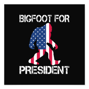 大統領にビッグフット Funny Bigfoot フォトプリント