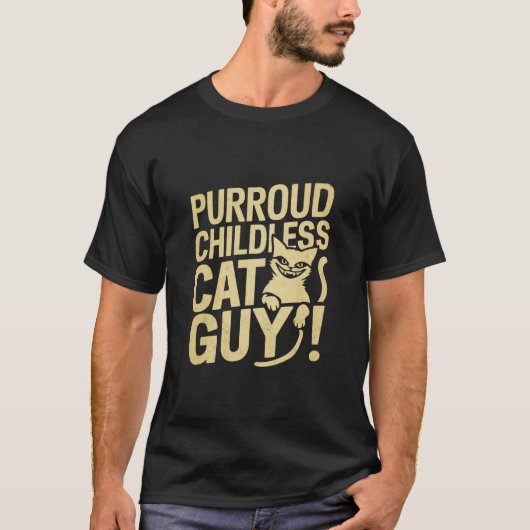 大統領に投票する子供のいない猫好きの男 Tシャツ (正面)