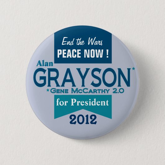 大統領のためのアランGrayson 缶バッジ (正面)