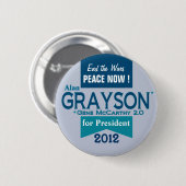 大統領のためのアランGrayson 缶バッジ (正面&裏面)
