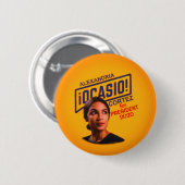 大統領のためのアレキサンドリアOcasio Cortez 缶バッジ (正面&裏面)