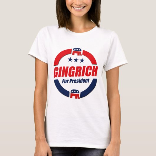 大統領のためのギングリッチ(共和党) Tシャツ (正面)
