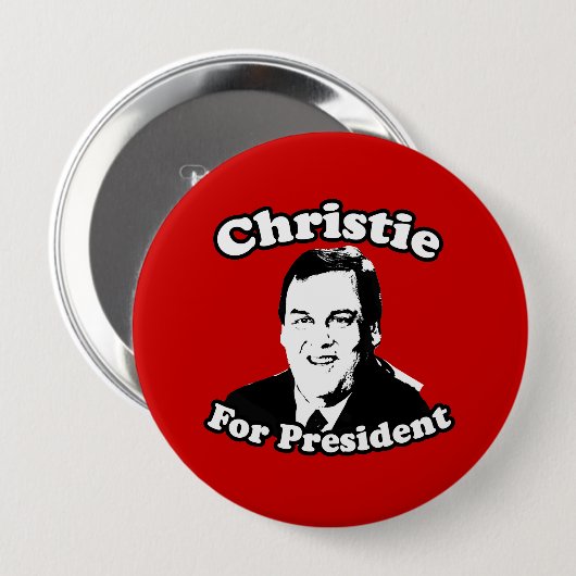 大統領のためのクリスCHRISTIE 缶バッジ (正面&裏面)
