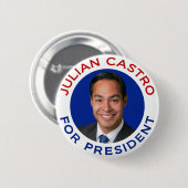 大統領のためのジュリアンのCastro 缶バッジ (正面&裏面)