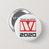 大統領のためのジョンMcAfee 缶バッジ (正面&裏面)