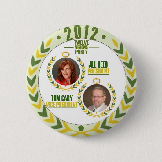 大統領のためのジルのリードかトムCaryまたは2012年にVeep 缶バッジ (正面)