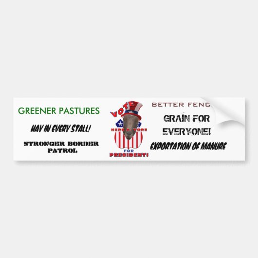 大統領のための投票ハーブA VORE! ヤギ バンパーステッカー (正面)