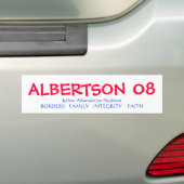 大統領のためのALBERTSON バンパーステッカー (車上)