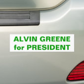 大統領のためのALVIN GREENE バンパーステッカー (車上)