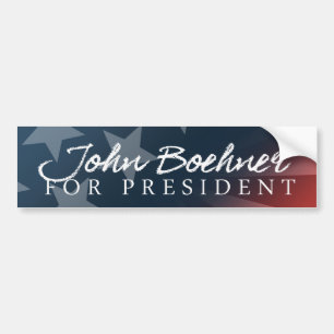 大統領のためのAutograph White BumperジョンBoehner バンパーステッカー