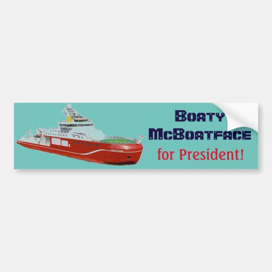 大統領のためのBoaty McBoatface! バンパーステッカー (正面)