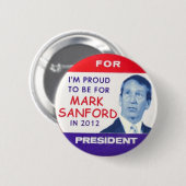 大統領のためのButton 2012印Sanford 缶バッジ (正面&裏面)