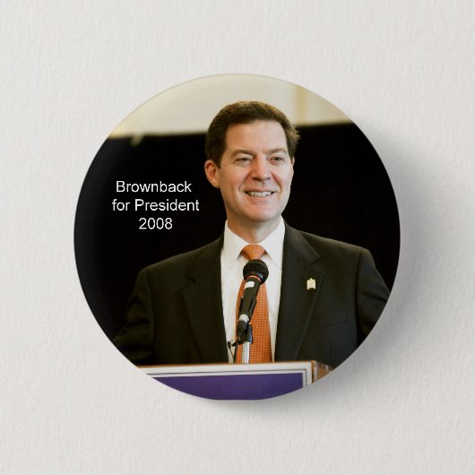 大統領のためのButton Brownback 缶バッジ (正面)