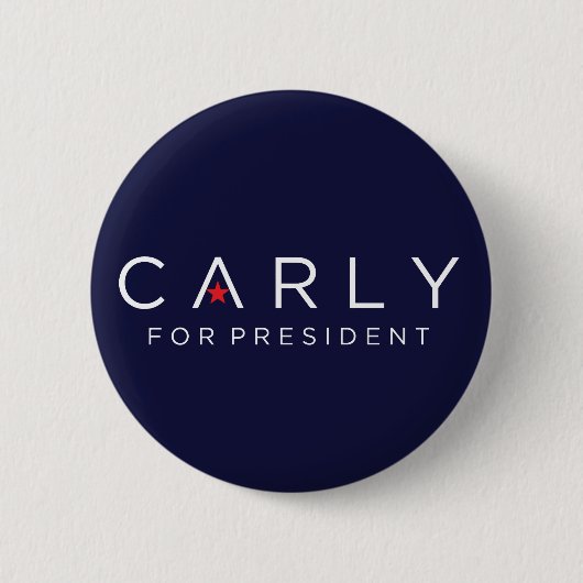 大統領のためのButton Carly 缶バッジ (正面)