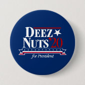 大統領のためのButton Deezのナット(青い) 缶バッジ (正面)