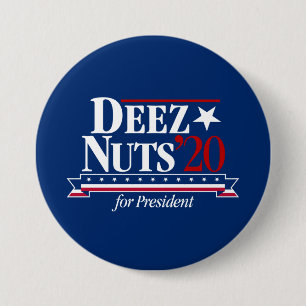 大統領のためのButton Deezのナット(青い) 缶バッジ