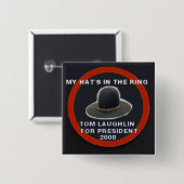 大統領のためのButton Laughlin 缶バッジ (正面&裏面)