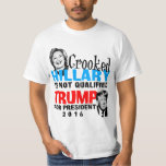 大統領のためのFunny曲がったヒラリードナルド・トランプ Tシャツ<br><div class="desc">彼女はBengazhiを含む彼女のベルトの下で多くのスキャンダル、電子メールサーバー論争および多くを持っています。 そういうわけでドナルド・トランプは彼女を参照し、彼女に"曲がったヒラリー"のニックネームを与えました。</div>