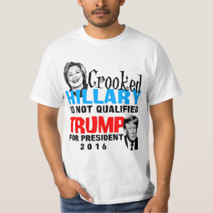 大統領のためのFunny曲がったヒラリードナルド・トランプ Tシャツ