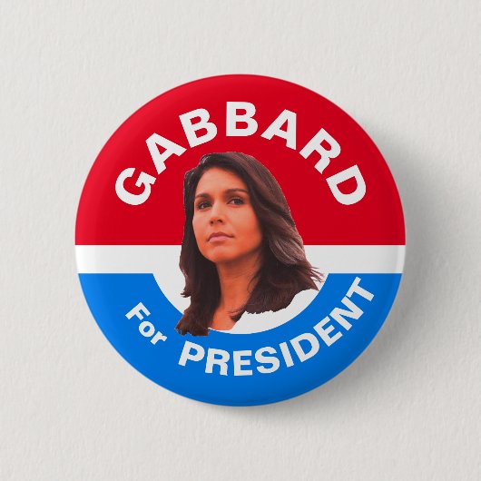 大統領のためのGabbard 缶バッジ (正面)