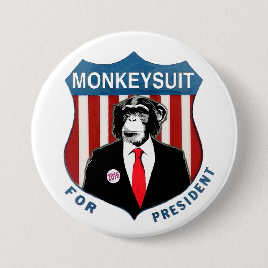 大統領のためのMonkeysuit 缶バッジ (正面)