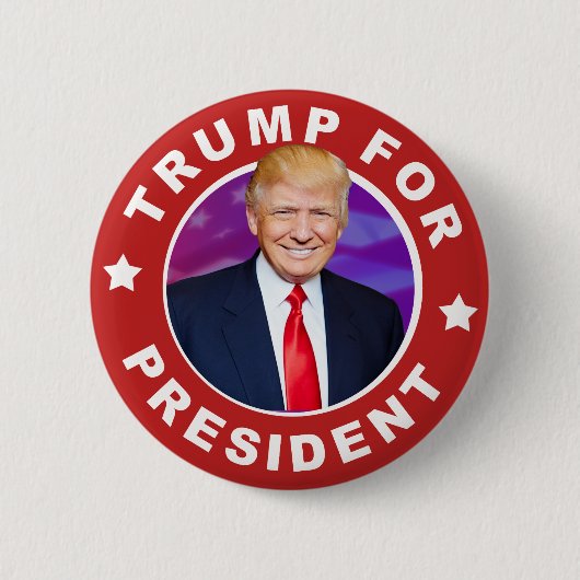 大統領のためのPhoto Pinback Buttonドナルド・トランプ 缶バッジ (正面)