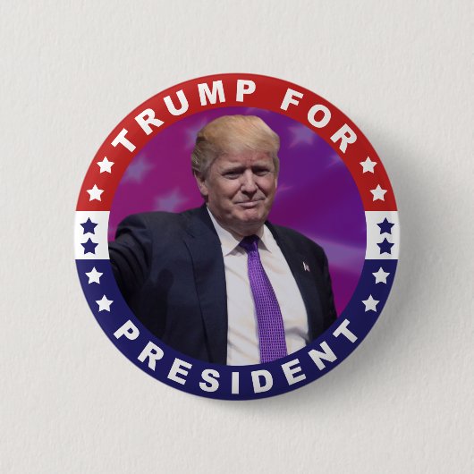 大統領のためのPhoto Retro Buttonドナルド・トランプ 缶バッジ (正面)