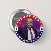 大統領のためのPhoto Retro Buttonドナルド・トランプ 缶バッジ (正面&裏面)