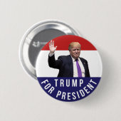 大統領のためのPhoto Retro Buttonドナルド・トランプ 缶バッジ (正面&裏面)