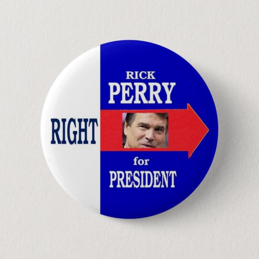 大統領のためのRick Perryの権利 缶バッジ (正面)