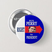 大統領のためのRick Perryの権利 缶バッジ (正面&裏面)