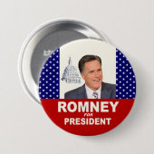 大統領のためのRomney 缶バッジ (正面&裏面)