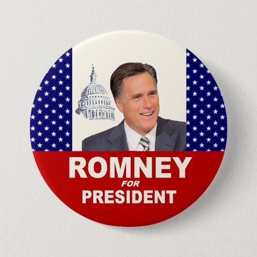 大統領のためのRomney 缶バッジ (正面)