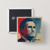 大統領のためのRomney 缶バッジ (正面&裏面)