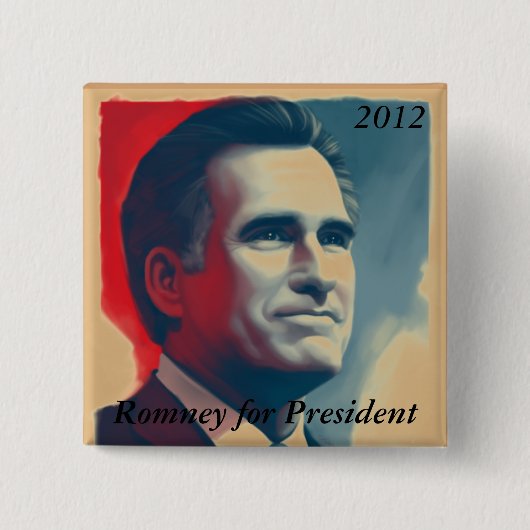 大統領のためのRomney 缶バッジ (正面)
